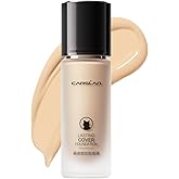CARSLAN Lasting Cover Foundation, 24H Longlasting Full Coverage Matte Finish Face Makeup, Poreless, Lightweight, Waterproof, Oil Free Liquid Foundation, P02