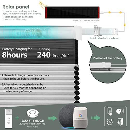 Yoolax Motorized Top Down Bottom Up Shades with Remote Control, Day