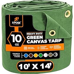 Xpose Safety Canvas Tarp - 10oz Green Poly Canvas