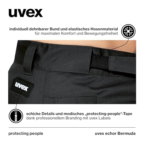 Uvex echor Work Shorts - Short Premium Work Trousers - Men's Cargo Trousers - Stretch Waistband, Lightweight, Elastic & Lots of Storage Space