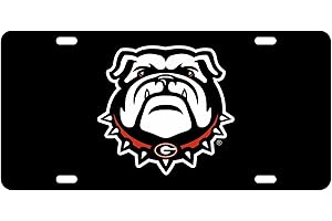Dixie Dawgs NCAA Black Acrylic License Plate (Georgia Bulldog Black)