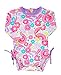 RuffleButts Baby/Toddler Girls UPF 50+ Sun Protection Long Sleeve One Piece Swimsuit with Zipper primary