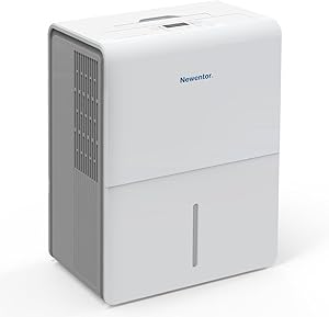 Newentor Luftentfeuchter 25L/24h, Für 215m³/80m² Räume - 3 fache Geräuschreduktion - Stromsparender Chip - Einfache Bedienung - 10 J. Gar. - Mit 1M Ablaufschlauch&Abnehmbarem Filter, Timer