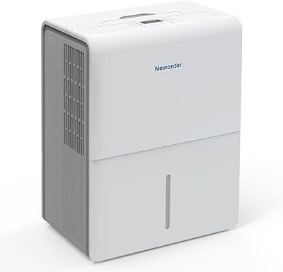 Newentor Luftentfeuchter 25L/24h, Für 215m³/80m² Räume - 3 fache Geräuschreduktion - Stromsparender Chip - Einfache Bedienung - 10 J. Gar. - Mit 1M Ablaufschlauch&Abnehmbarem Filter, Timer