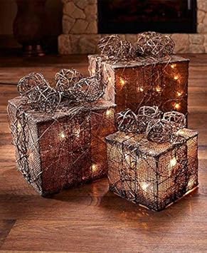 Pouted askchristmas ltdcommodities Amazon.com: Boxes Lighted Christmas - LLC Lighted Gift Box Decor (Natural) (1): Kitchen & Dining