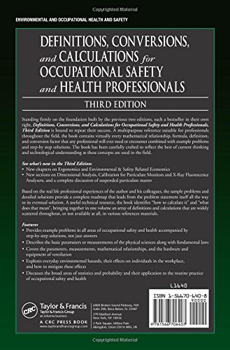 Definitions, Conversions, and Calculations for Occupational Safety and Health Professionals (Definitions, Conversions & Calculations for Occupational Safety & Health Professionals)