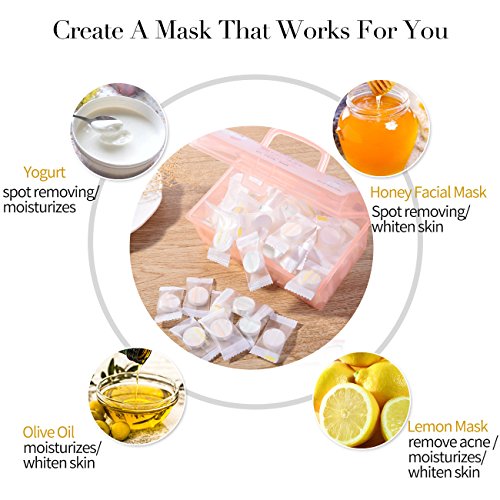 Lameila 70pcs DIY Natural Skin Care Compressed Facial Face Sheet Mask Paper with Mixing Mask Bowl Set