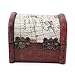 Amrka Wooden Pirate Map Jewellery Storage Box Case Holder Vintage Treasure Chest