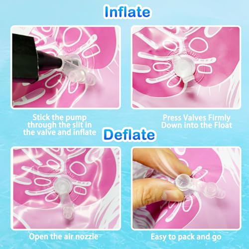 2 Pieces Inflatable Pool Mattresses, 4 in 1 Adult Swimming Pool Buoy, Versatile Floating Hammock with Floating Chairs, Inflatable Hammock Net, Adult Accessory, for Beach Holiday