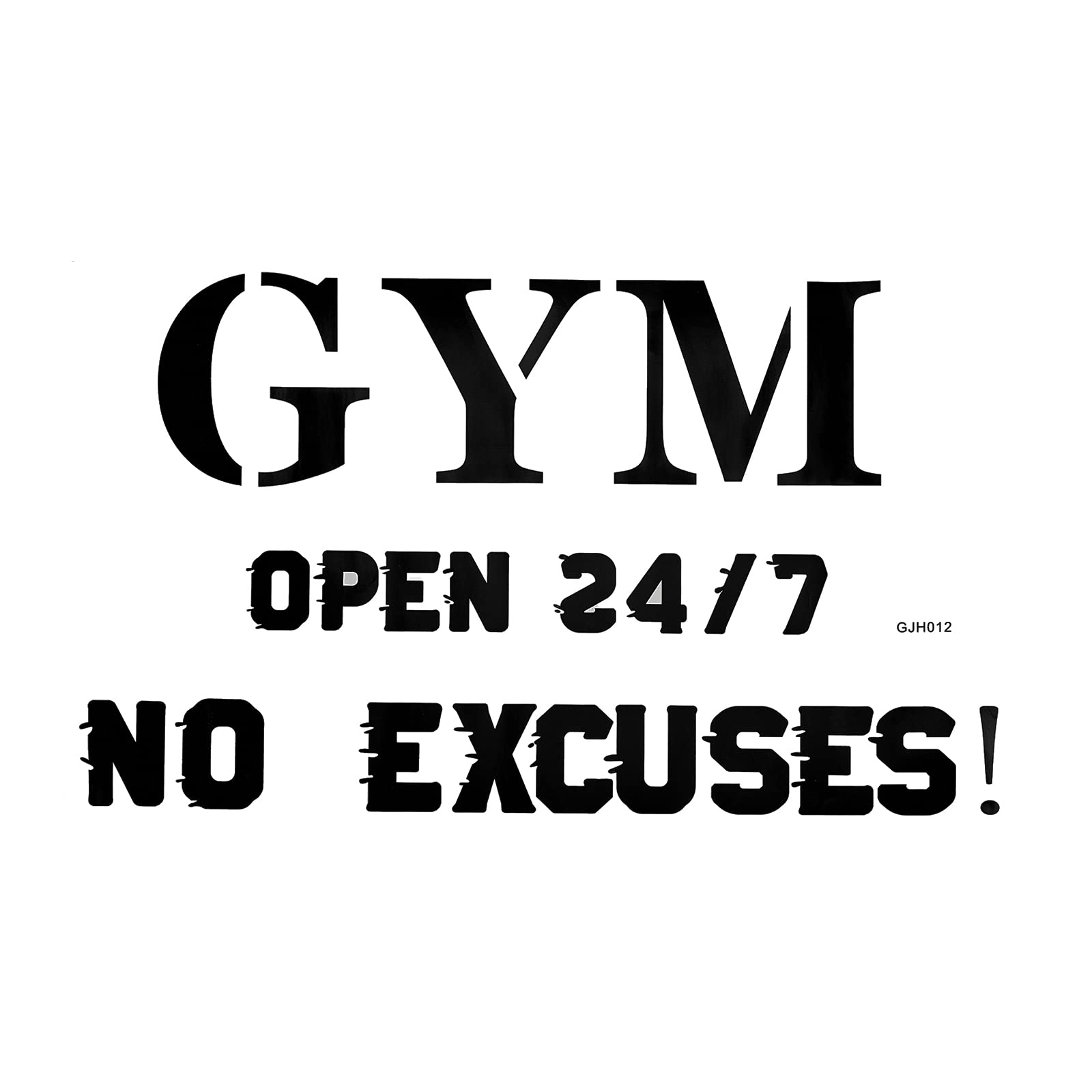 SUPERDANT Gym Wall Stickers - No Excuses Wall Decals, Fitness Exercise Wall Art Sticker Inspirational Quotes Vinyl Wall Decor Stickers for Home Wall Decoration - Black, 58x35.5 cm