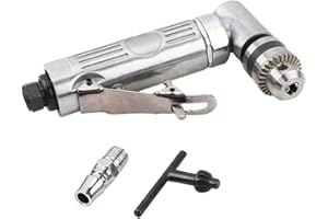 predolo Air Power Drill Pneumatic Right Angle Drill, Sturdy Hand Drill Low Vibration Compact 1/4inch for Auto Repair Machine 