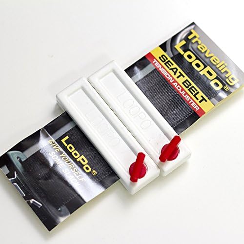 Traveling LooPo Seatbelt Adjuster [2-pack] - White - Slim Design - Breathe Easy!