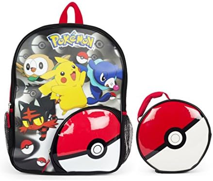 Pokemon Character Pokeball 3D Backpack Pokeball Lunch Tote Set