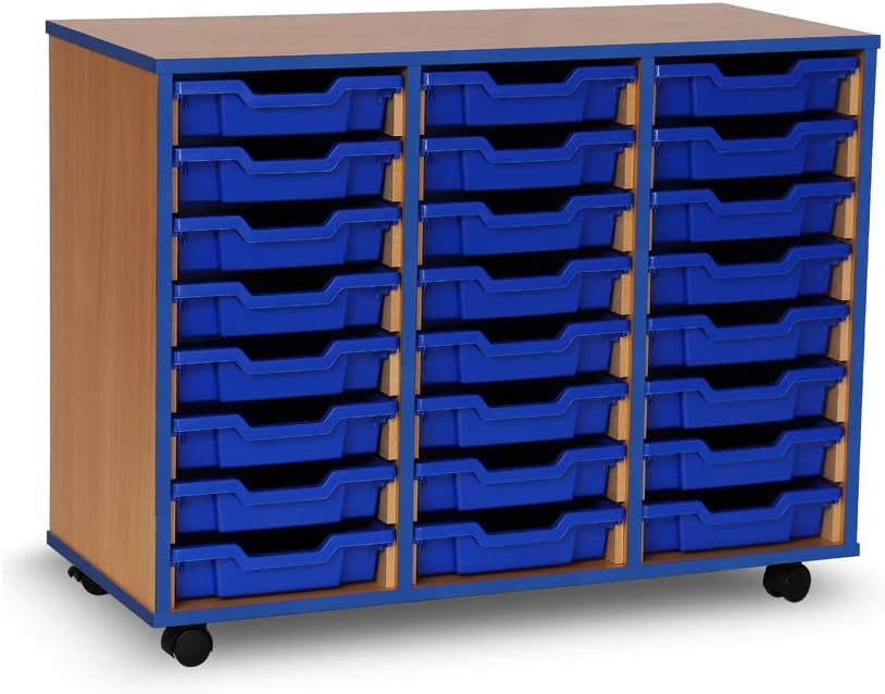 Office Needs Direct Monarch Mobile School Storage Unit 24 Trays Beech