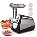 Homgeek Electric Meat Grinder, Meat Machine Sausage Maker, Stainless Steel Meat Mincer Sausage Stuffer, Heavy Duty Food Processing Machine With 3 Cutting Blades and Stuffing Tubes