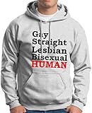 Gay Straight Lesbian Bisexual Human Hoodie Sweatshirt Medium Ash
