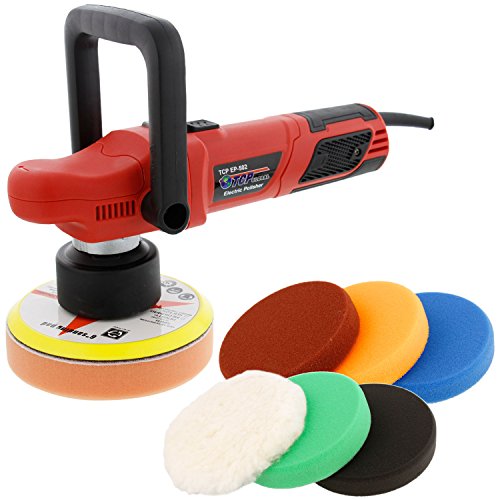 TCP Global Model EP-502-6 Variable Speed Random Orbit Dual-Action Polisher with a 6 Pad Professional Buffing and Polishing Kit - Buff, Polish & Detail Car Auto Paint