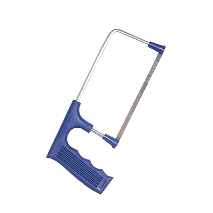 MONTSTAR Mini Junior Hacksaw Frame Plastic Handle with Steel Blade (150 mm/6 Inch, Blue)