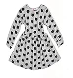 Jastore Little Kids Girls' Long Sleeve Cat Dotted Princess Dress Skirt Party
