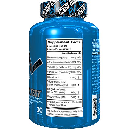 Evlution Nutrition Testosterone Booster EVL Test Training & Recovery