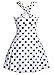 Vintage skirted swimdress multicolour printed one piece swimdress bathing suits beach wear for women modern drape soft colour swimwear,Polka Dot White,2XL/14-16