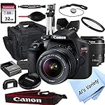 Canon EOS Rebel T7 DSLR Camera with 18-55mm f/3.5-5.6 Zoom Lens + 32GB Card, Tripod, Case, and More (18pc Bundle)