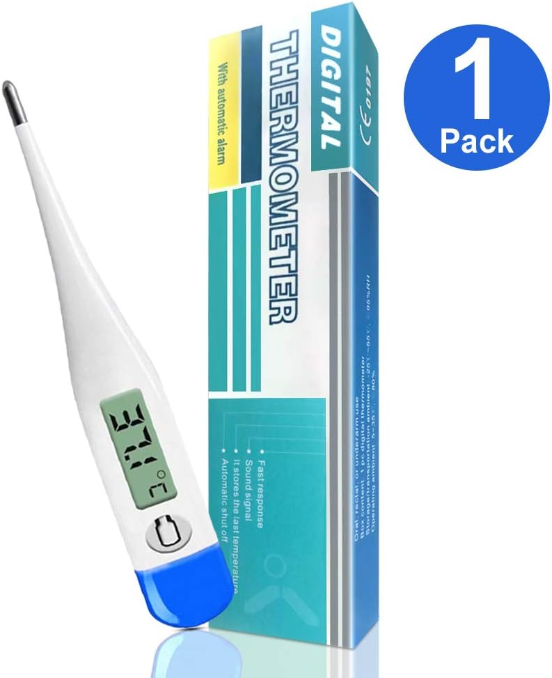 Digital Body Thermometers Adult Medical Digital LCD Temporal Thermometer Oral, Rectal, Underarm Thermometer Waterproof Basal Thermometer for Adults, Baby or Kids