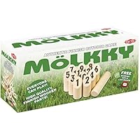 Tactic Games US Molkky in Cardboard Box Molkky - Wooden Pin & Skittles Game - Outdoor Fun - for Beach - Park - Picnic - Playground - Classic Family Garden Game from Tactic