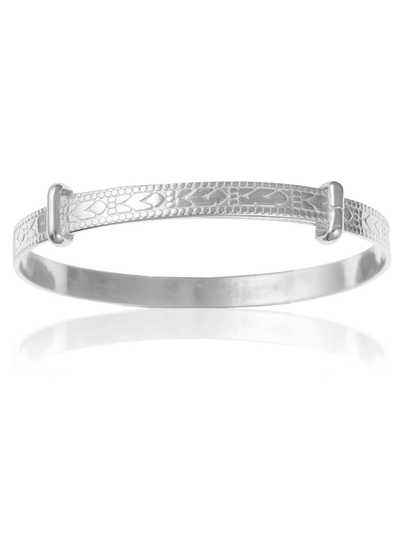 5MM Wide Engraved / Embossed Tribal Pattern/Design Expanding / Expandable / Adjustable Bangle Bracelet for Baby/Child/Children/Women - 925 Sterling Silver - Size: BABY (Medium)