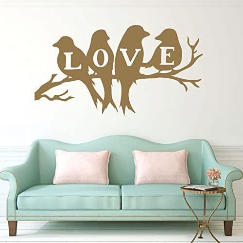 "Love" Birds Vinyl Wall Art, Gifts For Bird Lovers, Wall