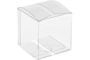 Lucky Monet 25/50/106 Packs Clear Gift Boxes, Clear PET Plastic Boxes Transparent Packing Box Favor Square Boxes for Thanksgiving, Christmas, Wedding, Party, Birthday, Candy, Coffee & Tea, Jewelry