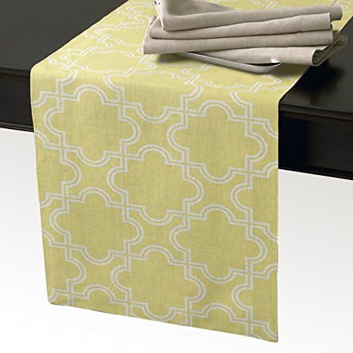 KAROLA Table Runner Simple Moroccan Lattice Yellow, Tablecloth Placemat for Office Kitchen Wedding Party Home Decor 13"x70"