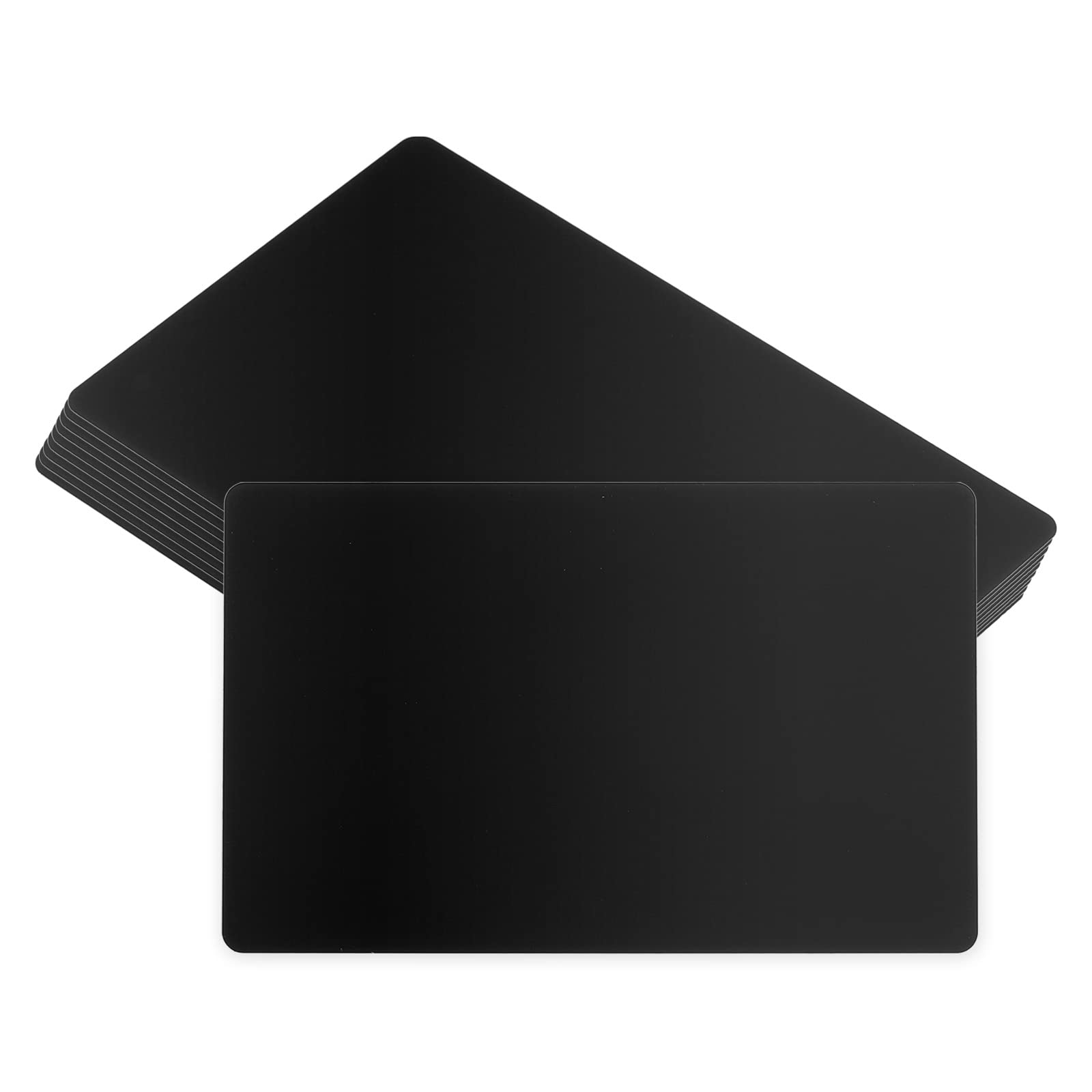 PATIKIL 0.21mm Metal Business Cards, 50 Pack Blank Name Card Laser Engraving Aluminum for DIY Gift Cards, Black Matte