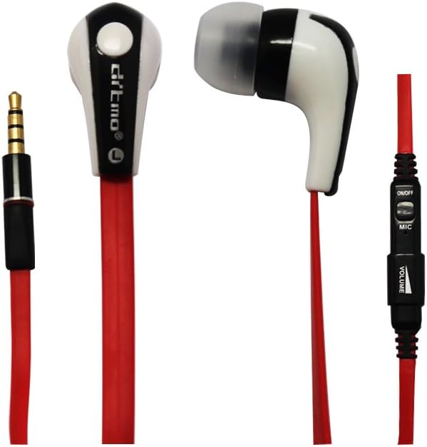Ditmo DM-6670 in Ear Headphones with Microphone and Volume Control for Smartphone- White + Black