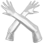 Gaoin Men's and Women's Shiny Metallic Spandex Opera Party Costume Gloves Wet Look Gloves