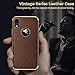 LOHASIC iPhone XR Case, Premium Leather Luxury Thin Slim Soft Flexible TPU Hybrid Bumper Non-Slip Grip Full Body Shockproof Protective Phone Cases Cover Compatible with iPhone XR (2018) 6.1inch -Brown