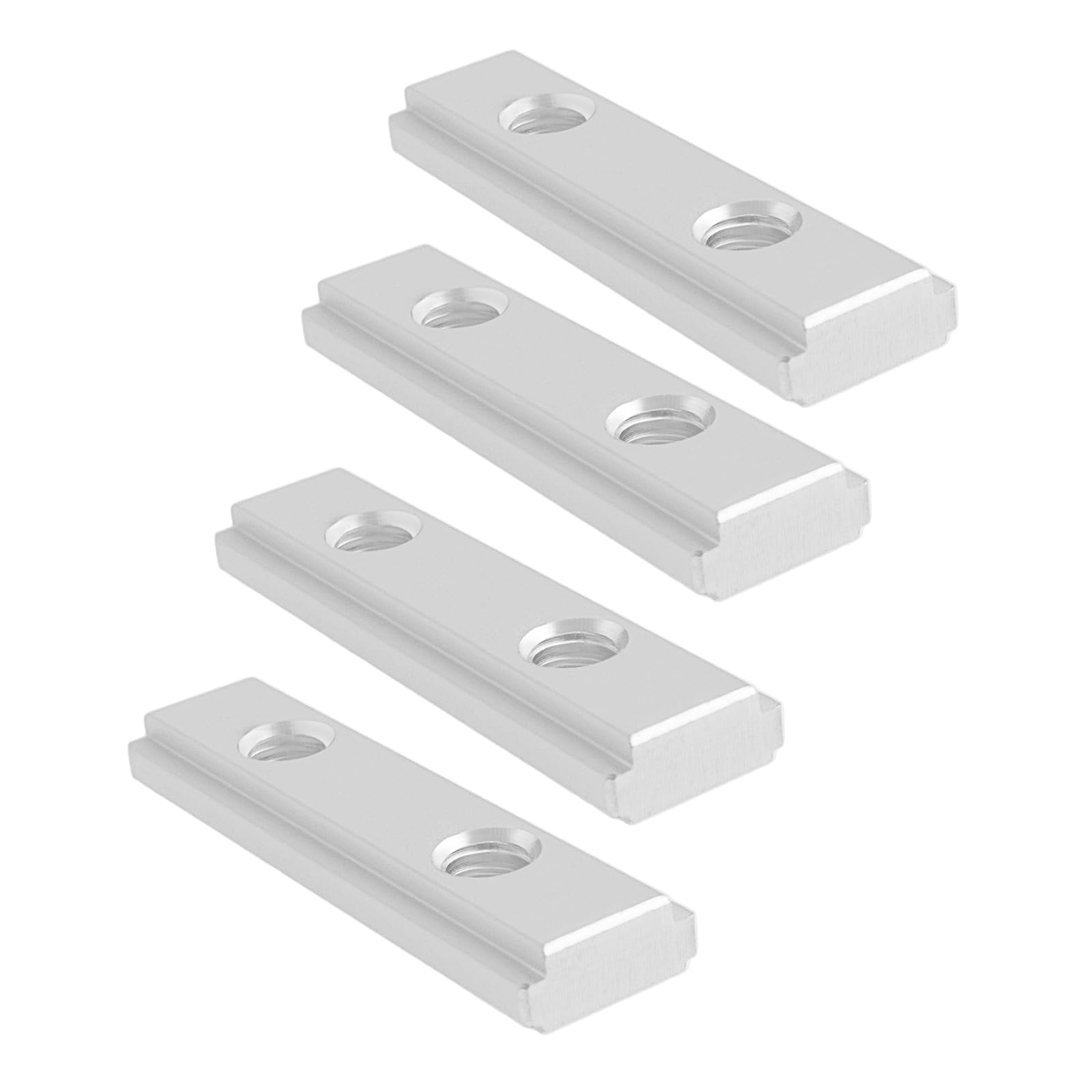 YINETTECH 4pcs T-Slot Nut M6 Double Groove Guide Rail Slider 50x6mm T-Slot Guide Rail Slider for Bench Saw Bench Drill Band Saw DIY Workbench Guide, Silver