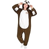 pewjury Halloween Costume Adult Onesie - Flannel Cosplay Animal Onesie Pajamas for Women and Men