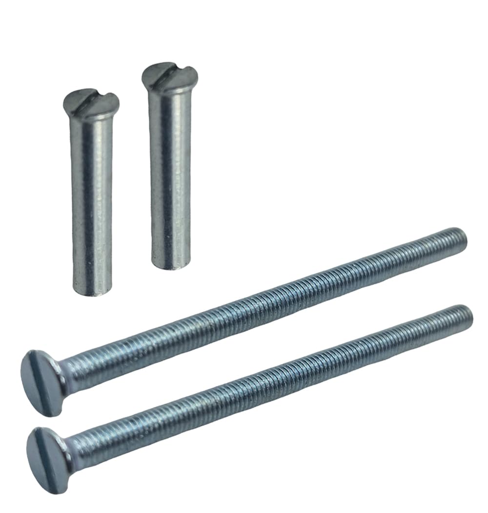 M3 Silver Door Handle Screws with Bolt Connecting Sleeve Male to Female for Door Handle, Knobs Escutcheons and Others Pack of 2