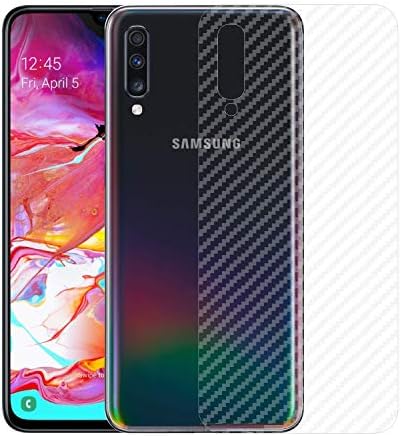 ShopByShop Samsung Galaxy A70 Ultra Thin Slim Fit 3M Clear Transparent 3D Carbon Fiber Back Skin Rear Screen Guard Protector Sticker Protective for Samsung Galaxy A70