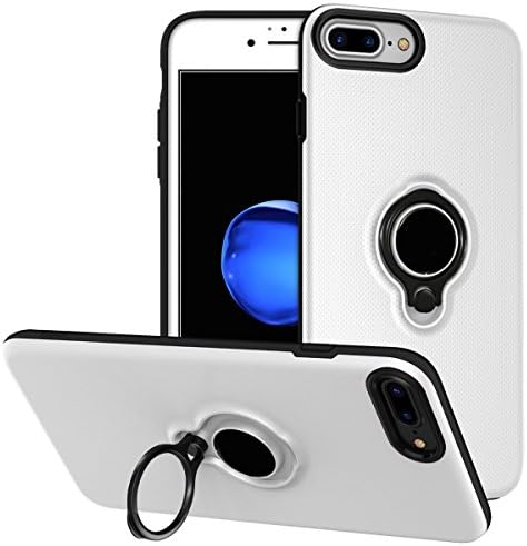 iphone 6 Plus/6s Plus Battery Case,feeleye 7200mAh Portable Charging Case for iPhone 6 Plus&amp;6s Plus&amp;7 Plus(5.5 inch) with Ring Holder Kickstand Function Ultra Extended Battery Case - (White)