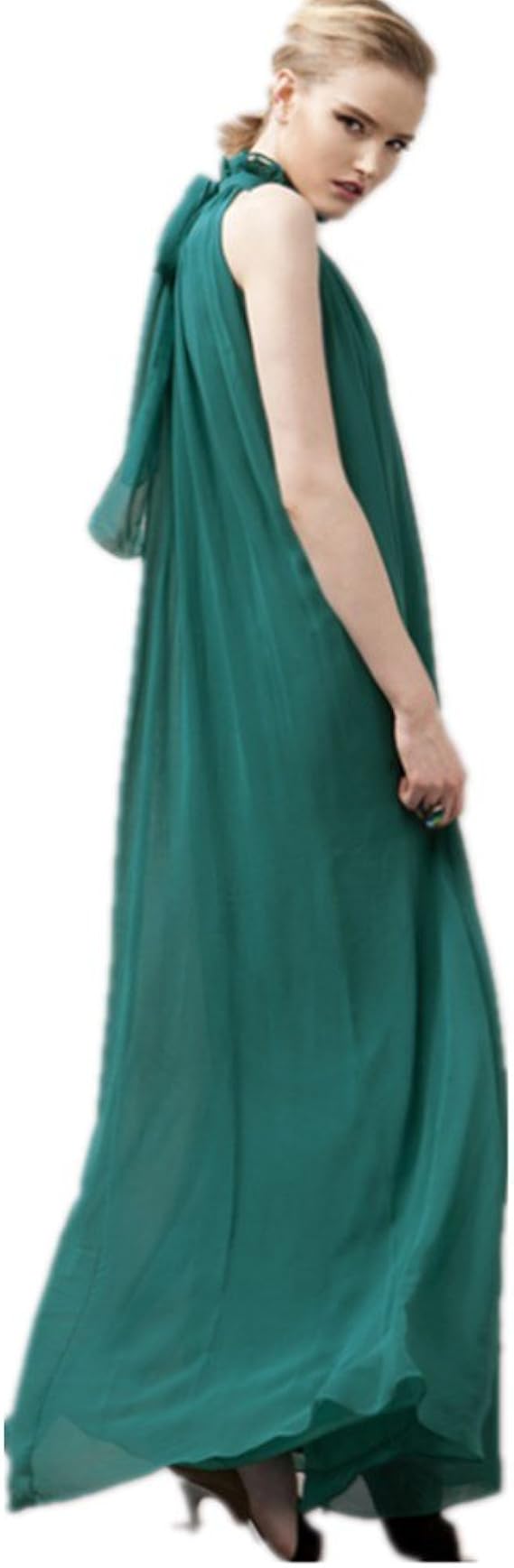 Amazon Gudeke マキシワンピース ロングドレス シフォンワンピース 結婚式 ワンピース マキシワンピ フォーマルドレス レディース ロング ドレス ワンピース パーティー 披露宴 ミセス 大人 二次会ドレス グリーン 服 ファッション小物 通販