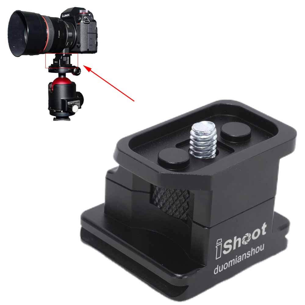 iShoot Metal Lens Collar Replacement Foot Tripod Mount Ring Base Compatible with Sigma MC-21 EF-L Mount Converter Lens Adapter, Lens Support Bracket Holder Built-in Arca-Swiss Fit Quick Release Plate