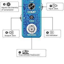 VSN Guitar Compressor Pedal for Analog Compression