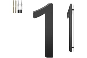 SANSHAOYE 4 Inch Floating House Numbers and Metal Letters for Outdoor Signs, House Numbers for Outside, Aluminum Address Letters and Numbers for Door, Mailbox, Garden, Perfect for Home or Office (Number 1)