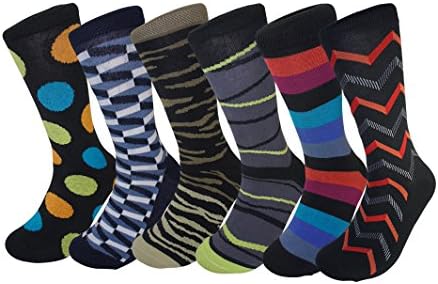 SP Sox 6 Pack Colorful Dress Socks for Men | Advanced Breathability!