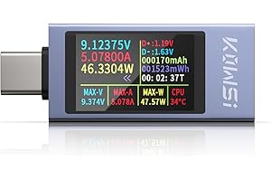 YEREADW USB C Tester Power Meter, 4-30V 0-12A Type-C PD Tester Digital Multimeter, Voltage and Current Tester Meter Voltmeter, Power Bank Capacity USB Cable Charger Detector (KWS-2303C)