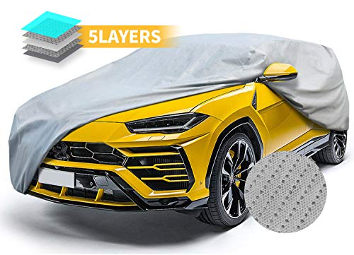 SUV Car Covers,Auto Vehicle Cover for All Weather Breathable Waterproof Car Cover Universal Fit Full Exterior Covers 186" - Thumbnail 7