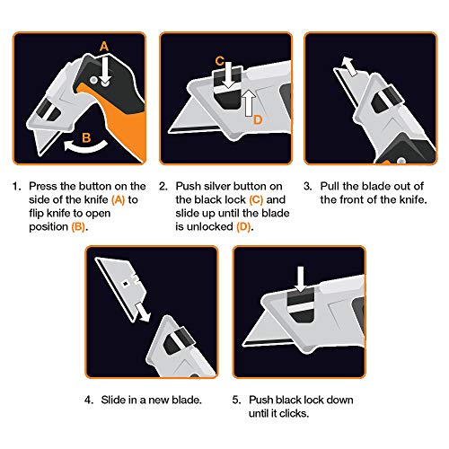 Fiskars 7700301001 Pro Utility Knife, Folding, Orange/Black Pricepulse