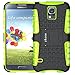 ykooe Phone Case for Samsung Galaxy S5 Case, (Armor Series) Galaxy S5 New Dual Layer Shockproof Case Silicone Phone Protective Cover with Kickstand for Samsung Galaxy S5 i9600 (Green)